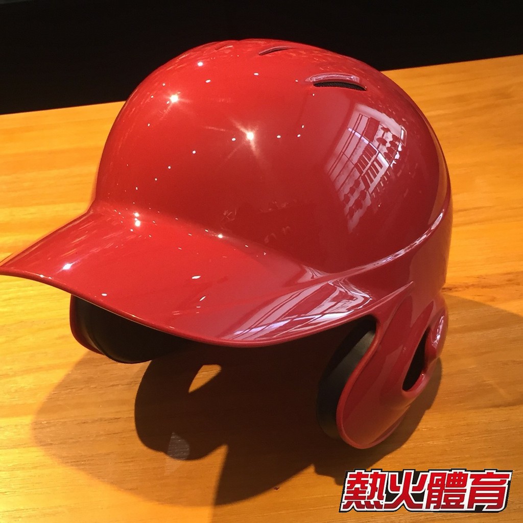 =【熱火體育市政】=Mizuno 進 打擊頭盔 軟式 紅 L	1DJHR101-62-L