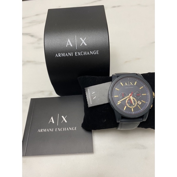 二手Armani Exchange 三眼時尚計時男腕錶45mm(AX1335) 附購買證明