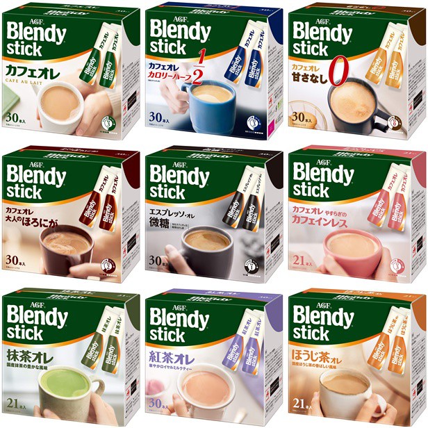 ＃日本進口＃AGF Blendy stick 即溶咖啡粉 低卡/無糖/深煎/紅茶/微糖 日本 歐蕾 三合一 二合一