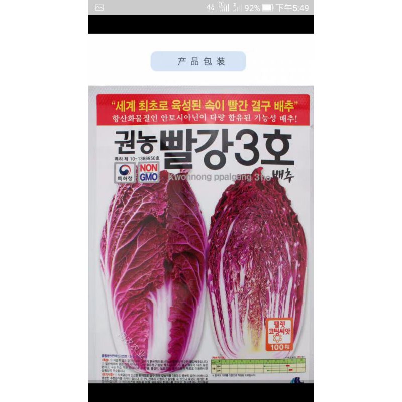 韓國紫色白菜超高花青素神農種子種苗