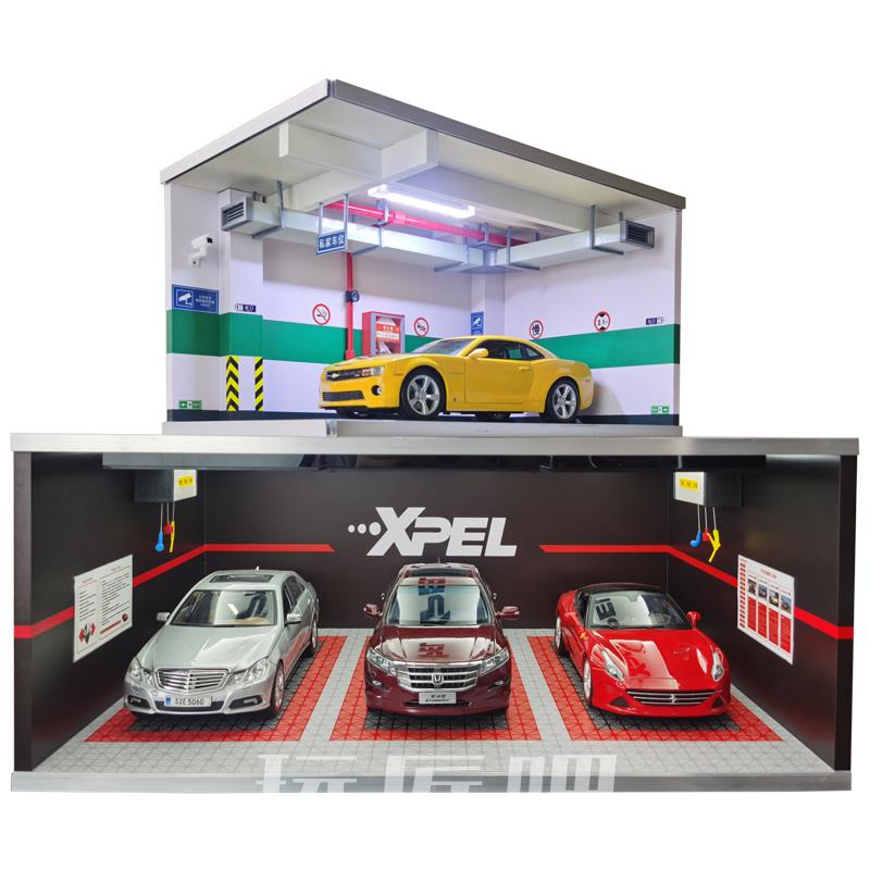 [玩匠]汽車模型 1/18 車模亞克力場景展示盒地下兒童停車場玩具車庫停車位停車場 停車廠 多美卡小汽車