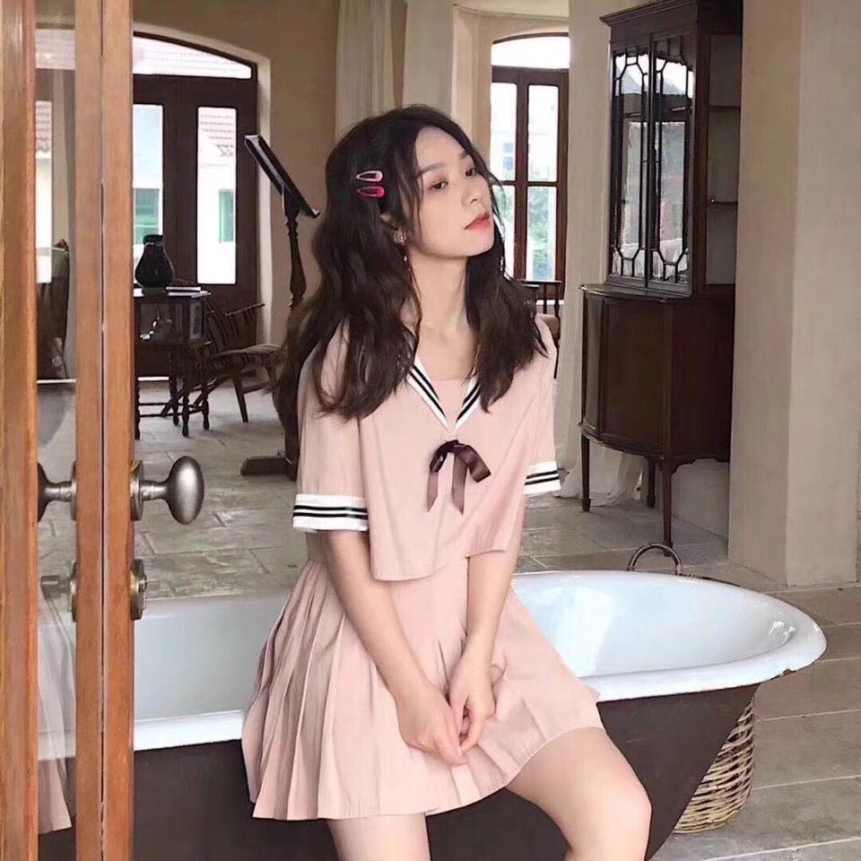 全場秒殺價 限時 夏季水手服粉色系水手服日系學院風jk制服短款角色扮演套裝cosplay 制服派對正統夏服 蝦皮購物