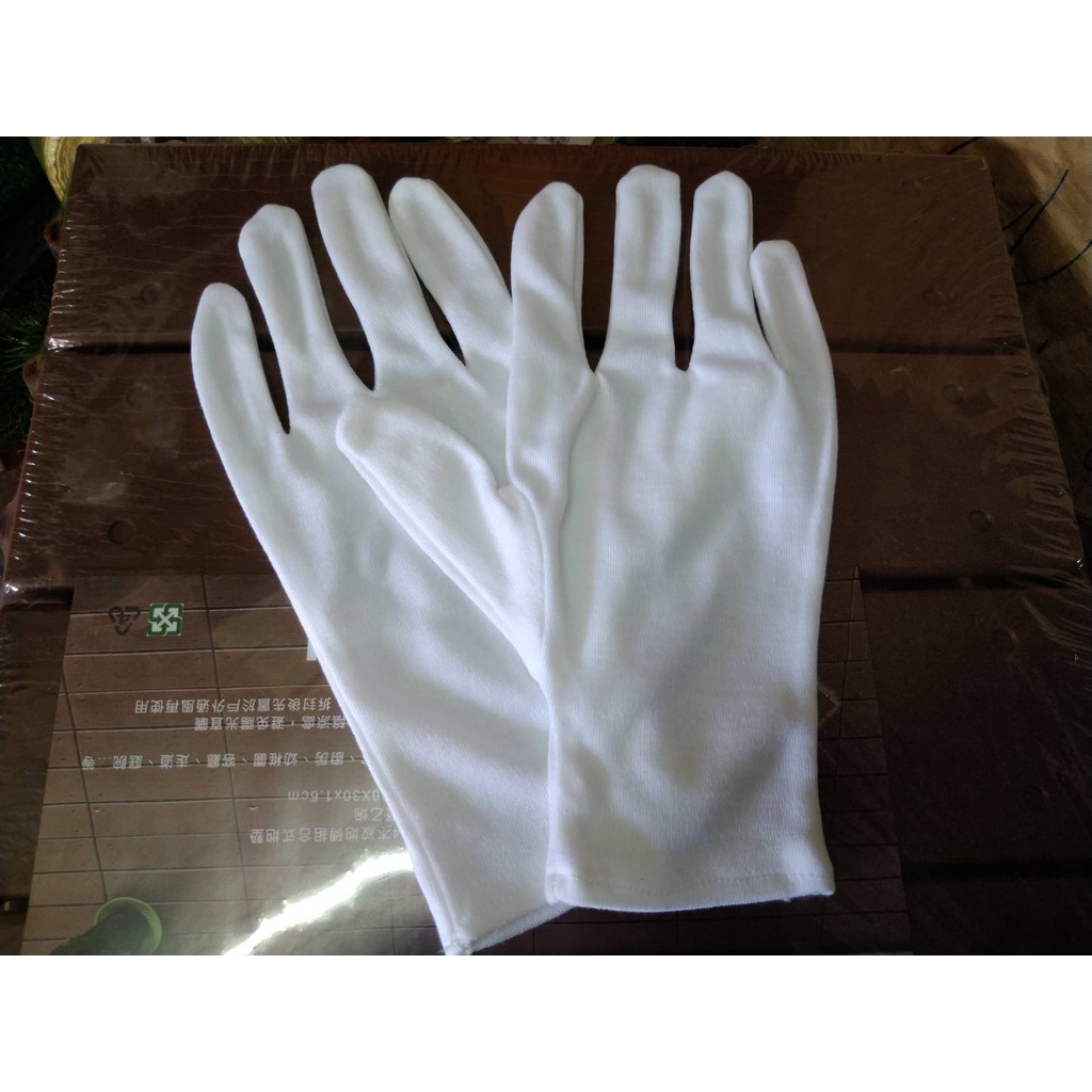 《附蝦皮電子發票》白色單雙 /12元 台灣製造 玫瑰牌電子手套 電子手套 TC棉手套 作業手套 禮儀手套 另有黑色手套