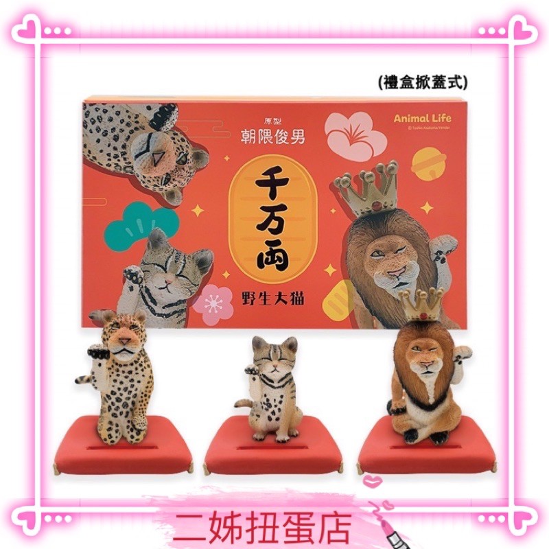 二姊 現貨朝隈俊男招財野生大貓animal Life Series Ii 盒玩公仔3入禮盒組獅子 蝦皮購物