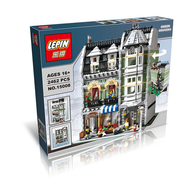 {九號玩具屋}正品積木 城市街景系列 復刻LEGO10185 綠色雜貨店/樂拼15008