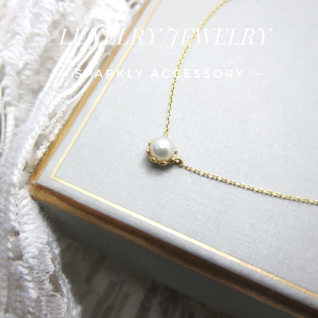 【 Luxelry 】14K金質感貝殼珍珠項鍊 鎖骨鍊 K金細鍊