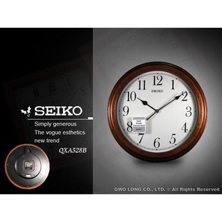 國隆 CASIO手錶專賣店 SEIKO精工掛鬧鐘 QXA528B 滑動式秒針木紋外框掛鐘_保固一年_開發票