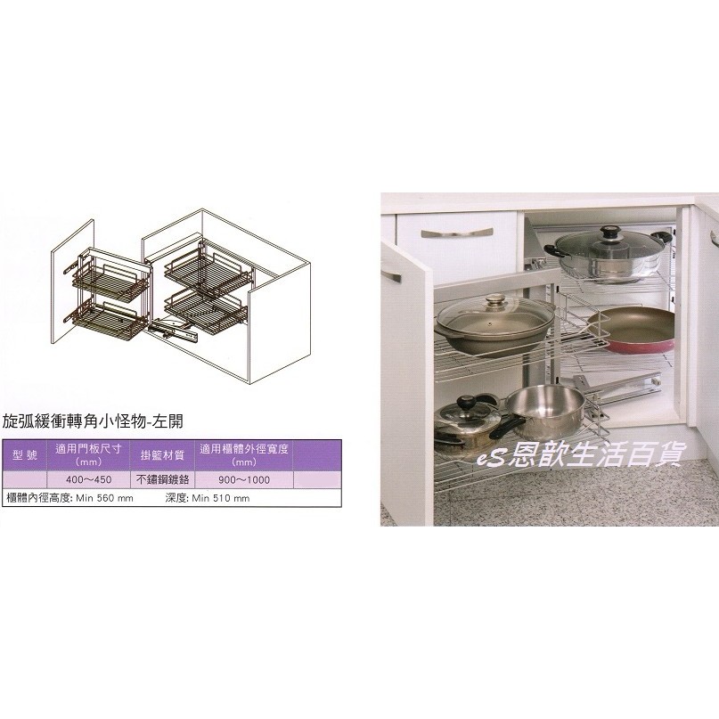 小怪物 轉角置物 櫥櫃轉角架 緩衝小怪 櫥櫃收納 免運