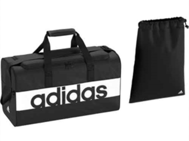 ADIDAS LIN PER TB S 帆布側背肩背手提包旅行袋黑白色行李袋S99954 | 蝦皮購物