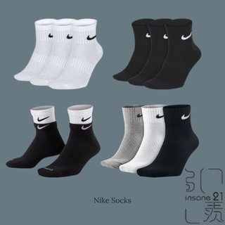 NIKE LIGHTWEIGHT QUARTER SOCKS CREW 踝襪 小勾 黑 // 白【Insane-21】