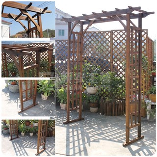可開發票 戶外實木庭院門 無桶碳化防腐花園拱門 園藝 葡萄架 爬藤架 大花架 網格門 木製拱門 畢業典禮AFEQ客滿來
