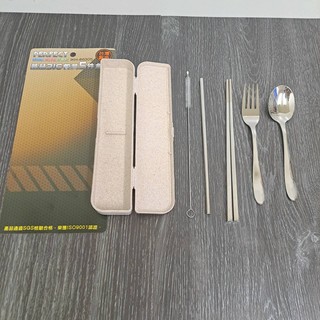 厝邊-PERFECT晶品316餐具5件盒組316不鏽鋼吸管/吸管刷/316湯匙/316叉子/316筷子/收納盒