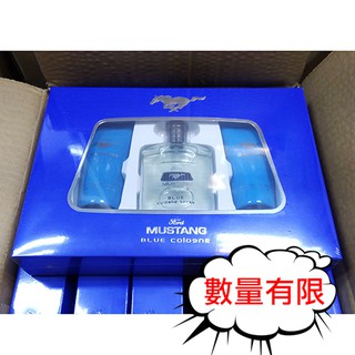 FORD MUSTANG 福特野馬 藍調 男性淡香水 禮盒 (100ml+沐浴膠100ml+鬍後膠100ml)