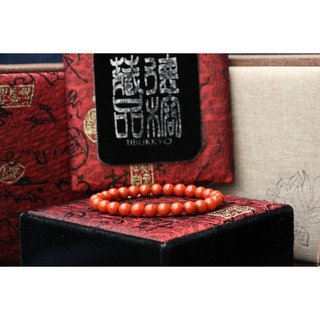 臺灣德榕藏品 天然無染色南紅瑪瑙 6mm圓珠 精品柿子紅 滿色滿肉 南紅手鍊 南紅手珠 臺北客製化串珠設計 佛珠 念珠
