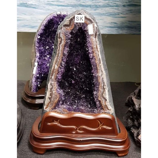 Esp頂級金型 烏拉圭紫晶洞 12 8公斤 瑪瑙明顯 紫度爆紫 蝦皮購物