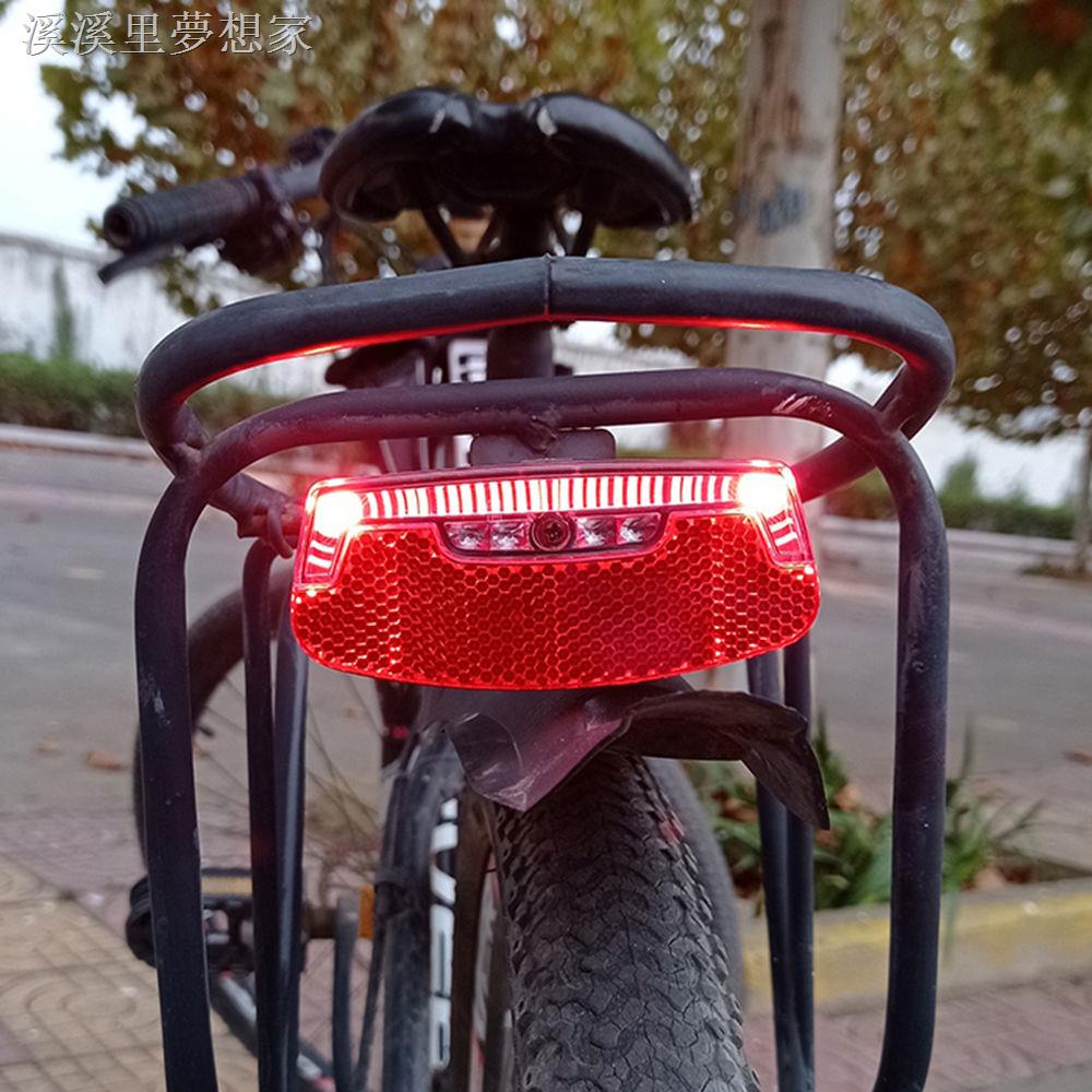 山地車腳踏車單車尾燈摺疊車後尾貨架安裝LED警示燈夜騎裝備配件