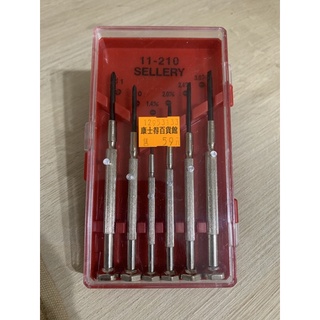 舍樂力 SELLERY 6pcs 精密起子組 11-210 鐵柄 高碳鋼 一字起子 十字起子 6支入