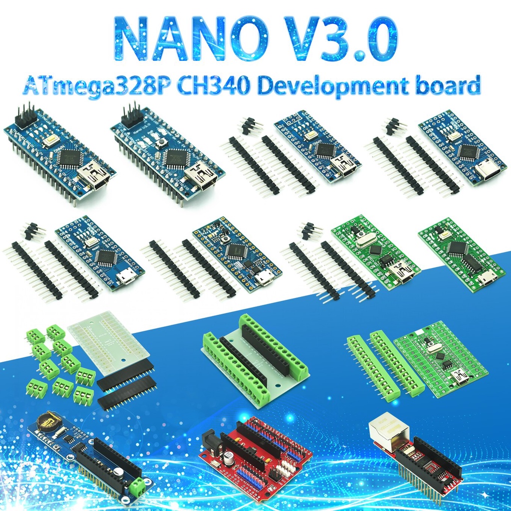 Arduino Nano 3.0 Atmega328 控制器板模塊 PCB 開發板不帶 USB V3.0