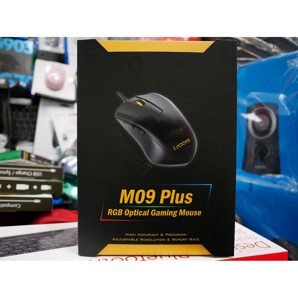 #本店吳銘 - 艾芮克 i-rocks M09 Plus RGB 遊戲光學滑鼠 IRM09W RGB 幻彩燈效 電競滑鼠