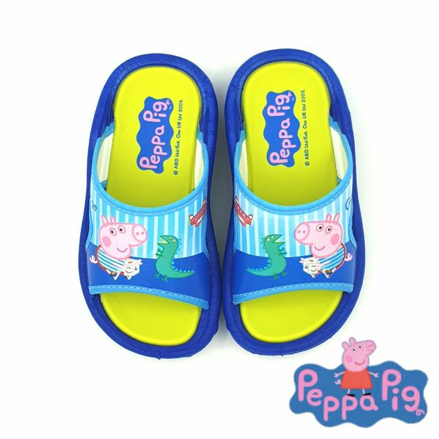 【米蘭鞋都】佩佩豬 Peppa Pig 喬治豬 兒童 拖鞋 止滑 耐磨 台灣製 正版授權 0098 藍 另有粉色