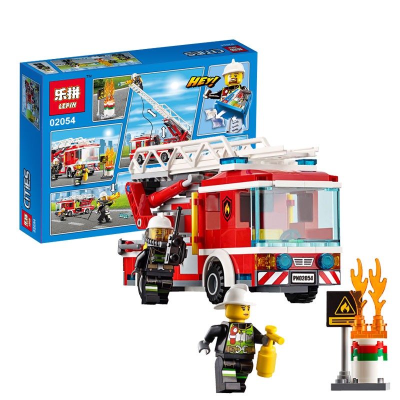 磚塊積木-樂拼02054或博樂10828消防車城市系列相容LEGO非樂高60107