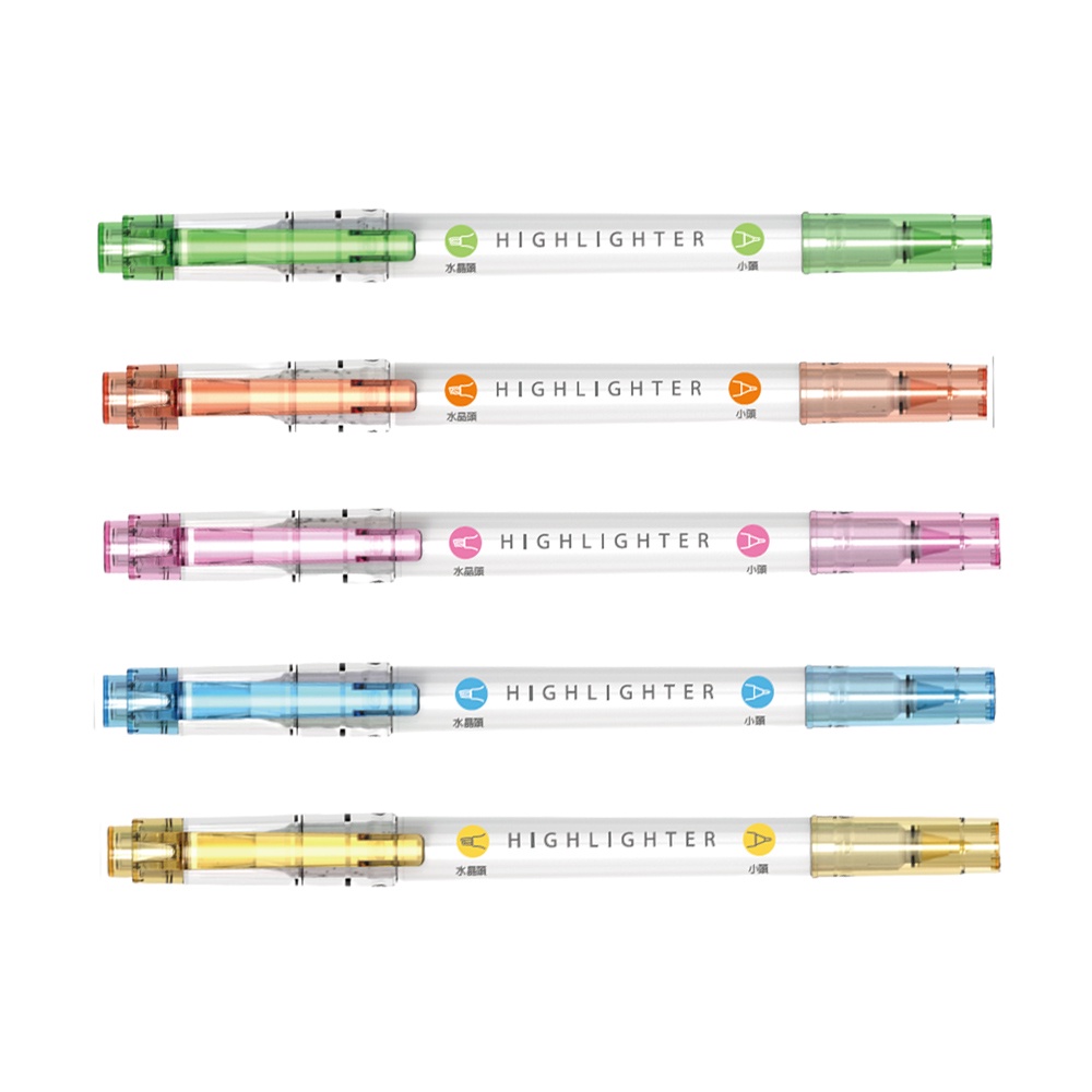 優點UNIPOINT 水晶雙頭螢光筆 752T 黃色/綠色/橘色/粉紅色/水青色1.0-4.0mm