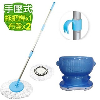 適用好神拖 瘦高迷你脫水桶1大1中布組臺灣製造耐用3年保固美神拖把組 加長桿子手壓式旋轉拖把組雙動力
