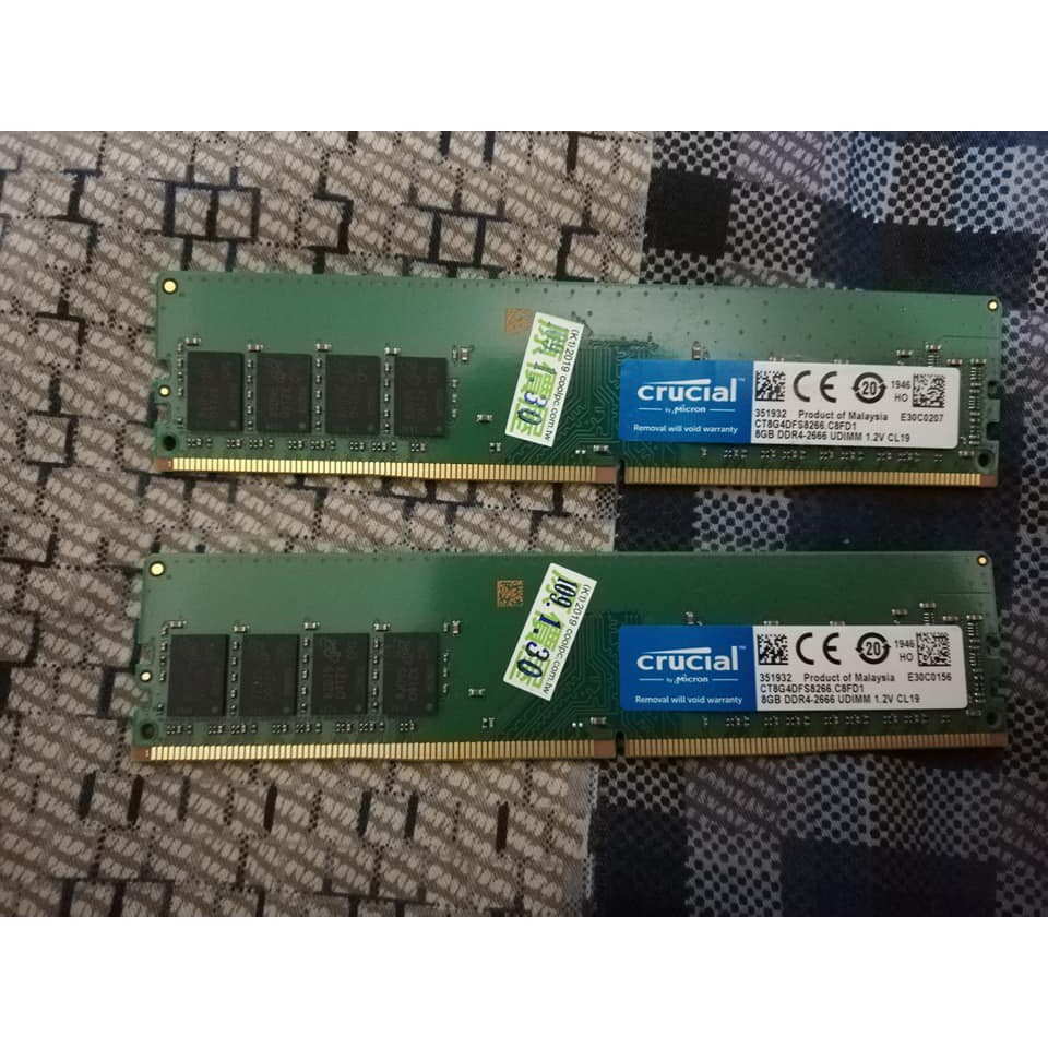 Micron Crucial美光DDR4 2666雙通道記憶體(8g*2)