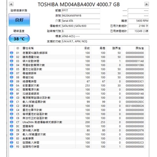 toshiba 4t 4tb 內接硬碟 使用正常 慢速掃描無壞軌無異常