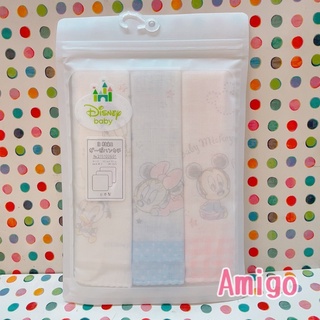 日本 日本製 迪士尼 米奇 米妮 嬰兒 嬰幼童 新生兒 紗布巾 口水巾 手帕 方巾