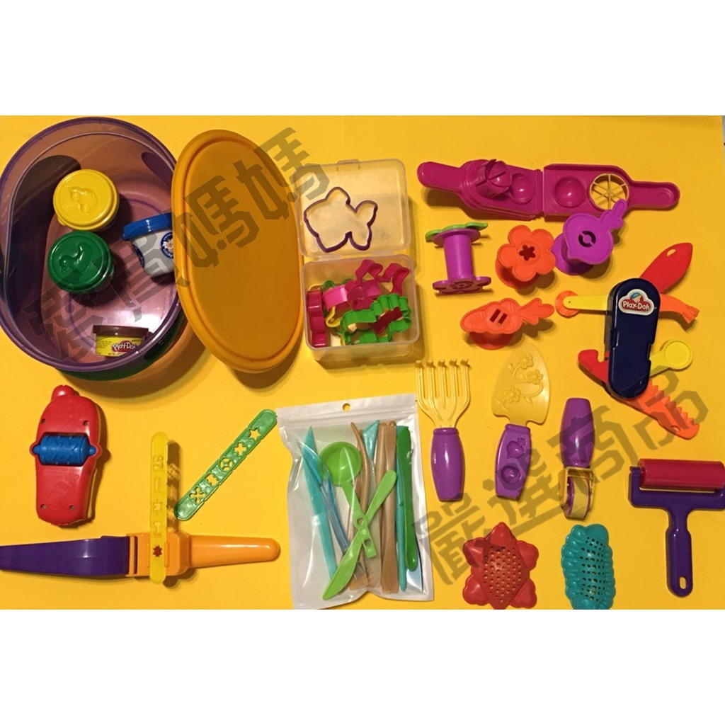 [二手]兒童黏土玩具大拼湊組 附手提收納盒