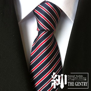 『紳-THE GENTRY』經典紳士商務休閒男性領帶(附禮盒) -紅藍斜紋款