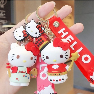 輕奢小舖💦 Hello Kitty角色裝扮鑰匙圈 凱蒂貓鑰匙扣 KT吊飾 掛件 可愛 公仔 包包吊飾 書包吊飾