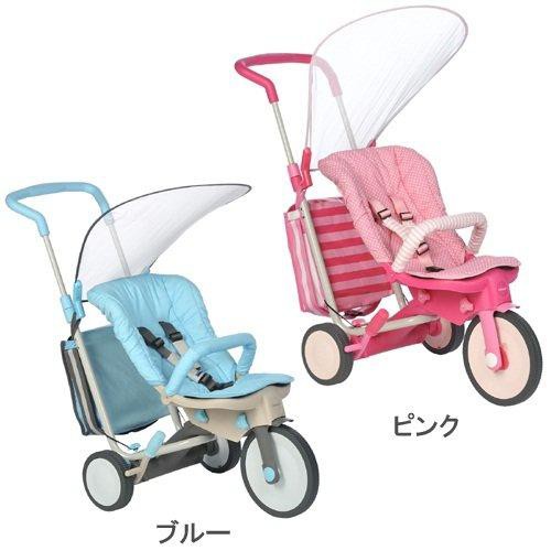 【JPGO】出清~日本進口 KATOJI 多功能大進化幼兒嬰兒車 推車 三輪車 3way 6個月起~粉色