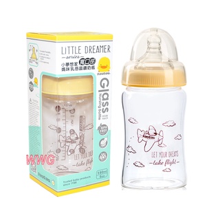 Piyo Piyo 黃色小鴨寬口徑葫蘆晶鑽玻璃奶瓶180MLGT-83463全新升級媽咪乳感奶嘴 娃娃購 婦嬰用品專賣店