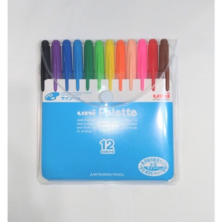 uni Palette 食用染料簽字筆 12色 水性彩色筆