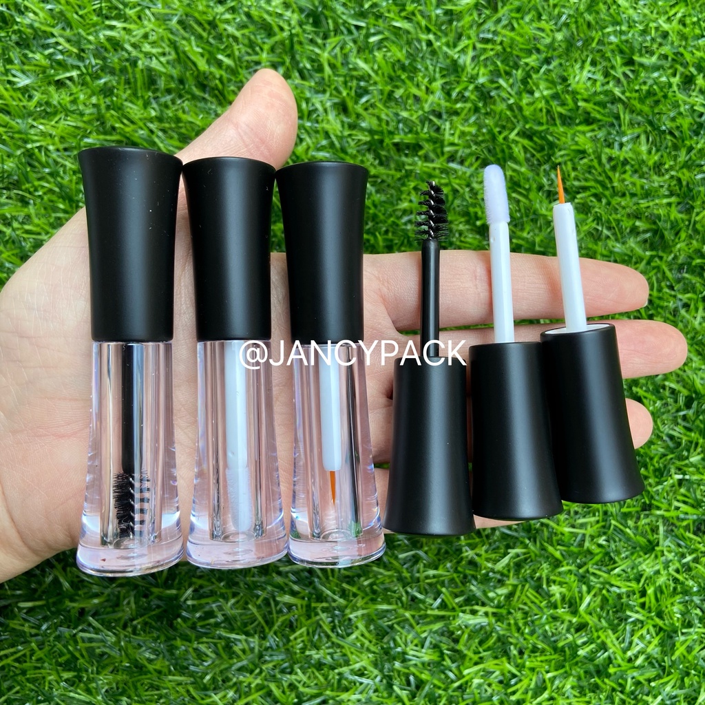 JANCY 2ml 可愛空唇彩管透明黑色蓋子圓形定制標誌可愛瓶睫毛膏管眼線管