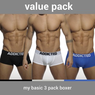 ADDICTED AD421P MY BASIC 3 PACK BOXER 四角內褲 超值三件組【G-Punch】