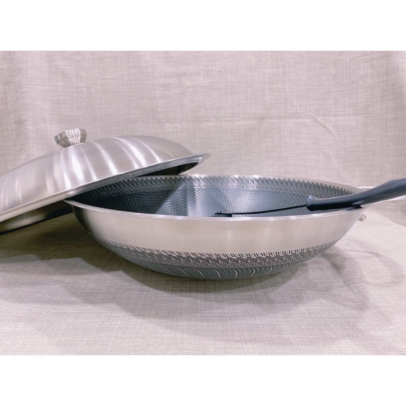 《茉莉餐具》🔥極品網紋炒鍋🔥不沾炒鍋 炒鍋 雙耳炒鍋 鐵鏟可用 40公分 台灣製造