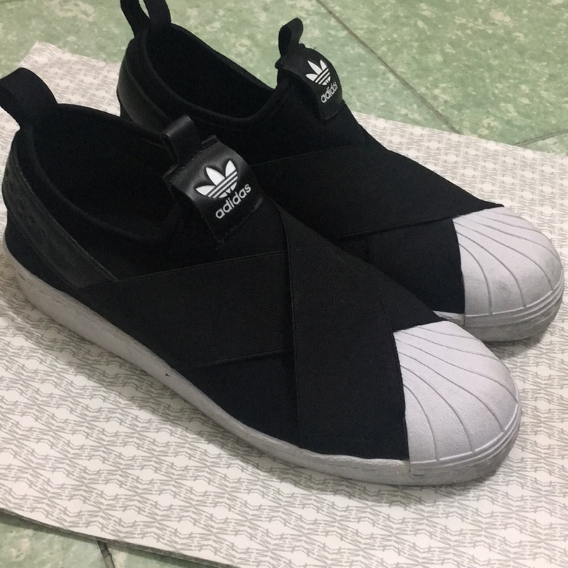 Adidas愛迪達 Slip On繃帶鞋 24.5 黑色正品 (二手)