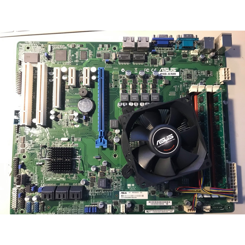Xeon E3 1220 3.1GHz + Asus P8B-X/MR（雙路網孔，含檔板）+ 2G ECC PC3-10