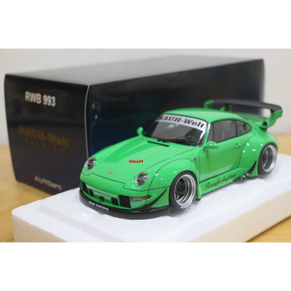 藍法車藏庫 Autoart 1/18 Porsche RWB 993 ( 911 ) Green 保時捷 綠