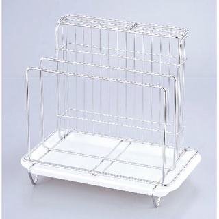 【精選良品】桌上型 不銹鋼鍍鉻 砧板 刀具架