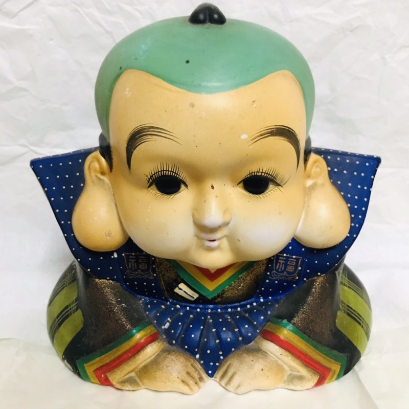 日本早期福助人形娃娃陶瓷存錢罐居家店面陶瓷擺件 蝦皮購物