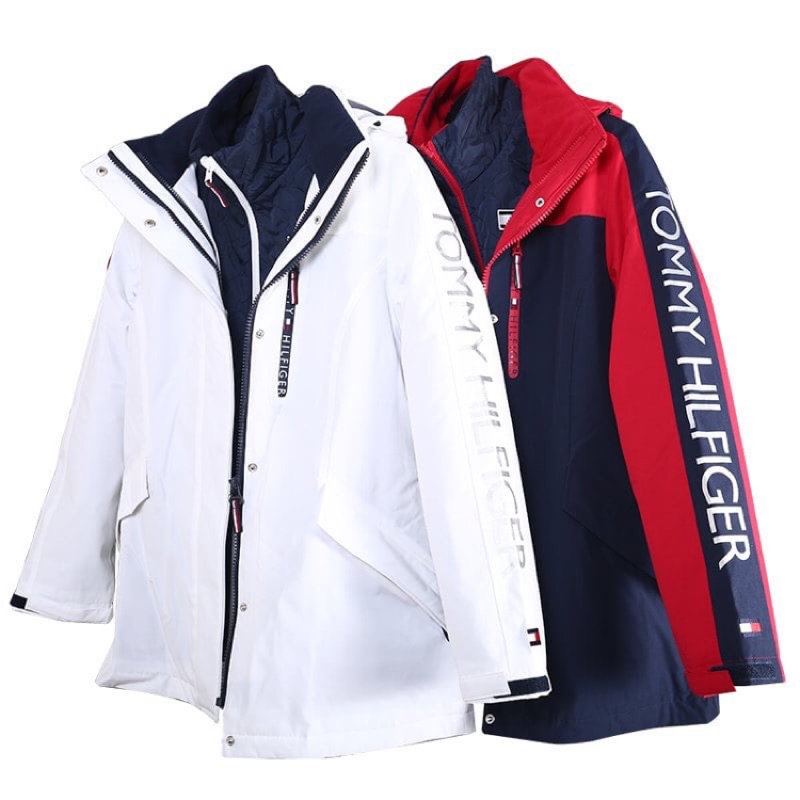 XL 現貨含運費！白色 Tommy Hilfiger 三合一 外套 衝鋒衣 風衣外套