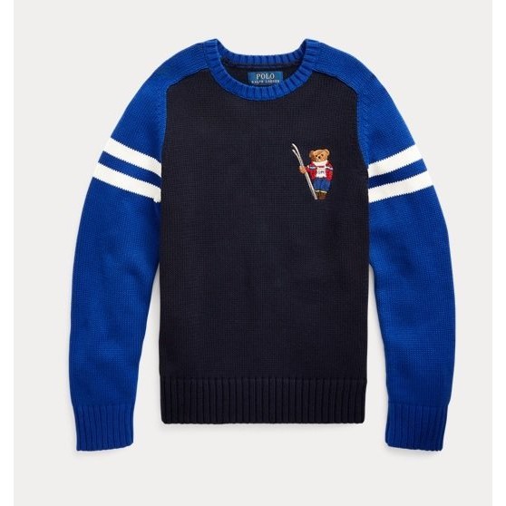 Polo Ralph Lauren polo bear 熊 毛衣 針織 車繡熊 青年款 藍色