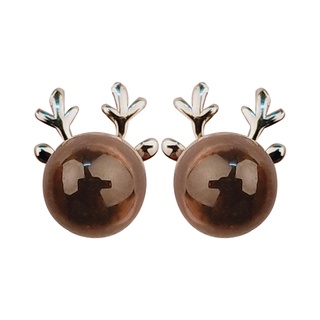 [JiuDuoLan] 可愛小鹿耳環女版時尚耳環精緻石榴石耳環