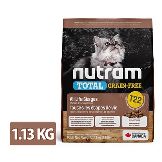 【Nutram 紐頓】T22 無穀挑嘴全齡貓火雞+雞肉 1.13kg 貓飼料