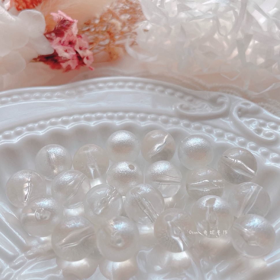 【Otoni 🐰】日本進口🇯🇵 壓克力 圓形珠 寶石感 10mm 珍珠白 手作材料 串珠 耳環