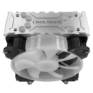 COOLMOON寒霜X400 CPU散熱器ARGB靜音4熱管多平臺通用電腦CPU風扇CPU散熱器